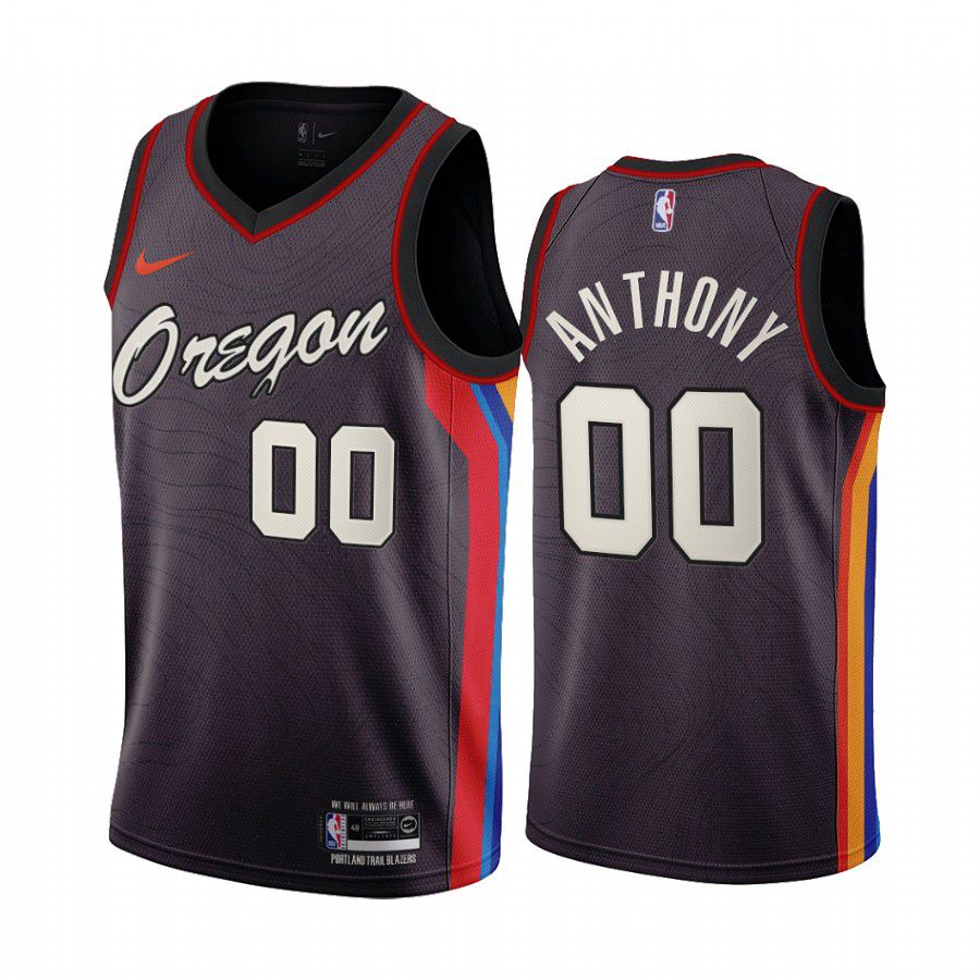 Men Portland Trail Blazers #00 carmelo anthony chocolate city edition oregon 2020 nba jersey->portland trail blazers->NBA Jersey